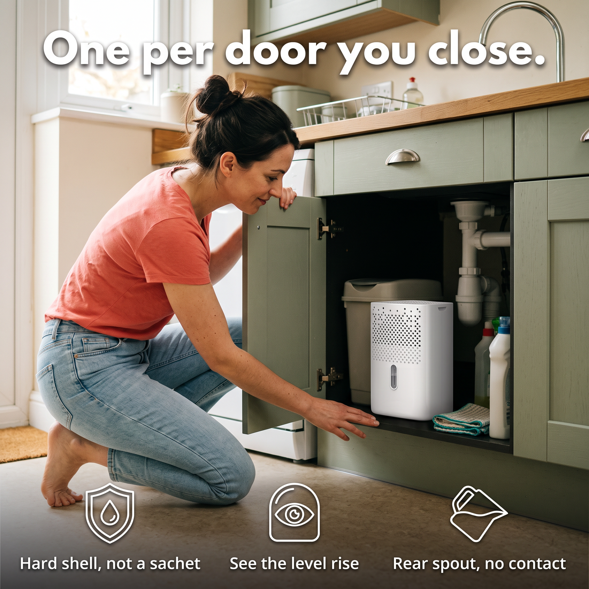 Absorbly™ — Sealed-Space Moisture Absorber for Wardrobes, Cupboards & Caravans