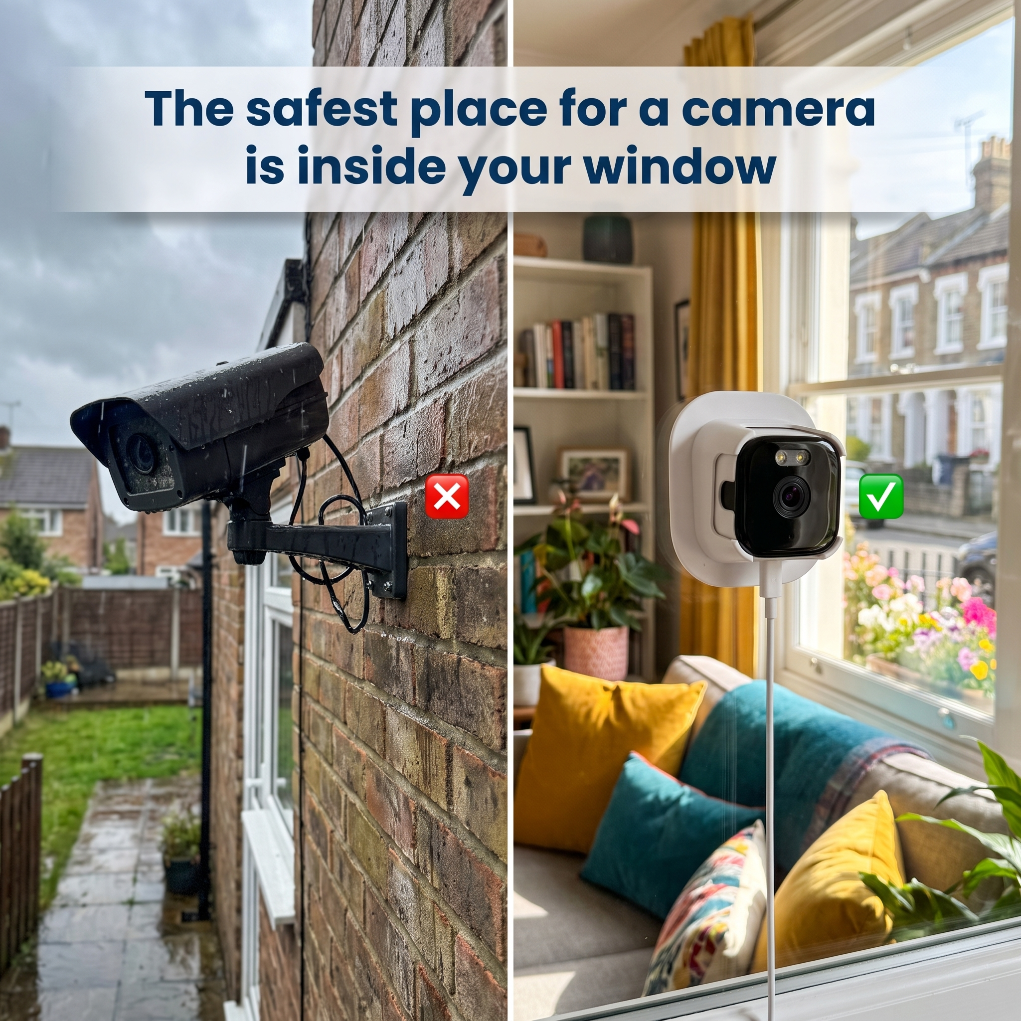LookOut™ Indoor Window Security Camera — See Your Doorstep, No Subscription, No Drilling
