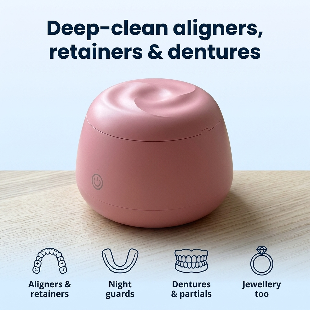PurePod™ — Ultrasonic + UV Cleaner for Retainers, Aligners & Night Guards