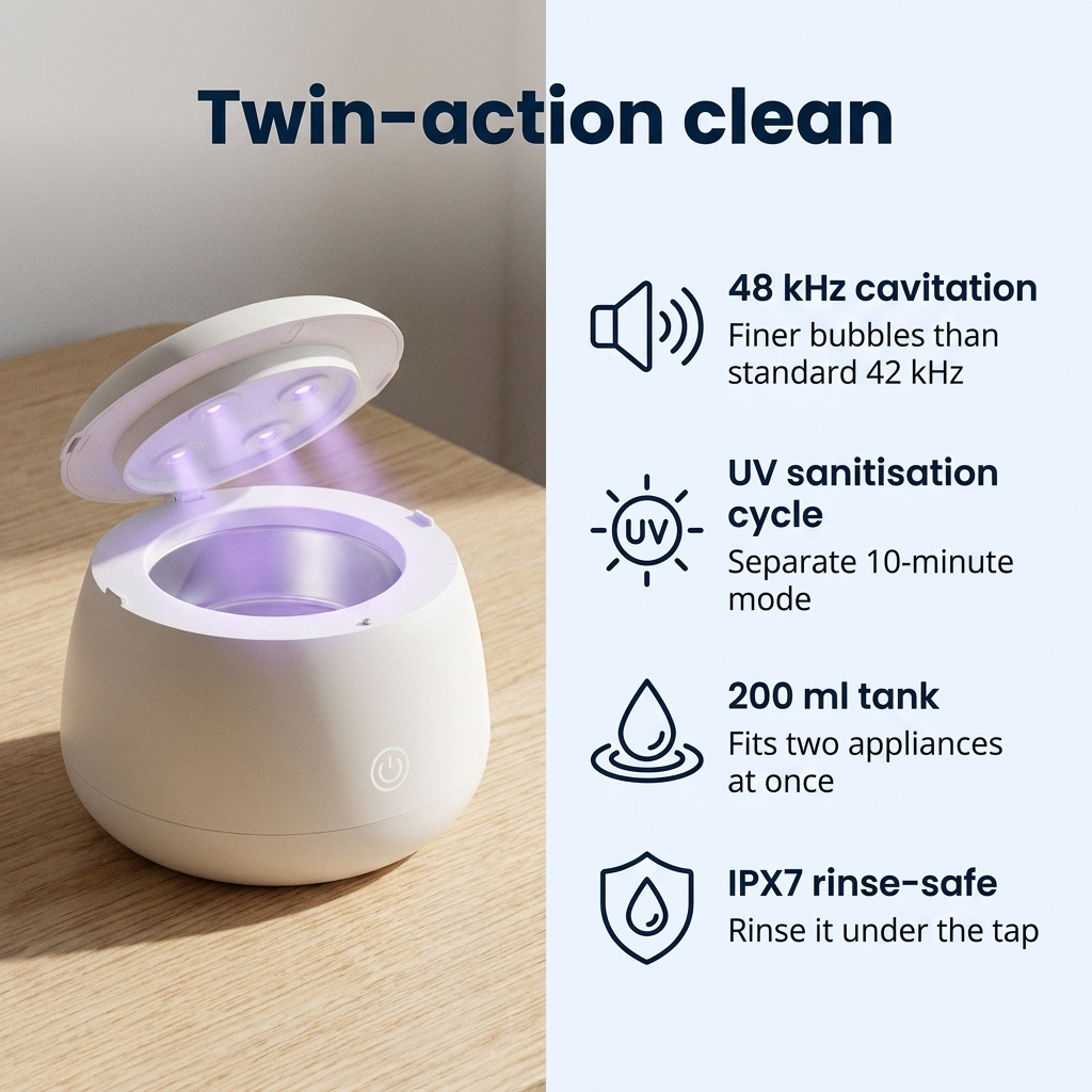 PurePod™ — Ultrasonic + UV Cleaner for Retainers, Aligners & Night Guards