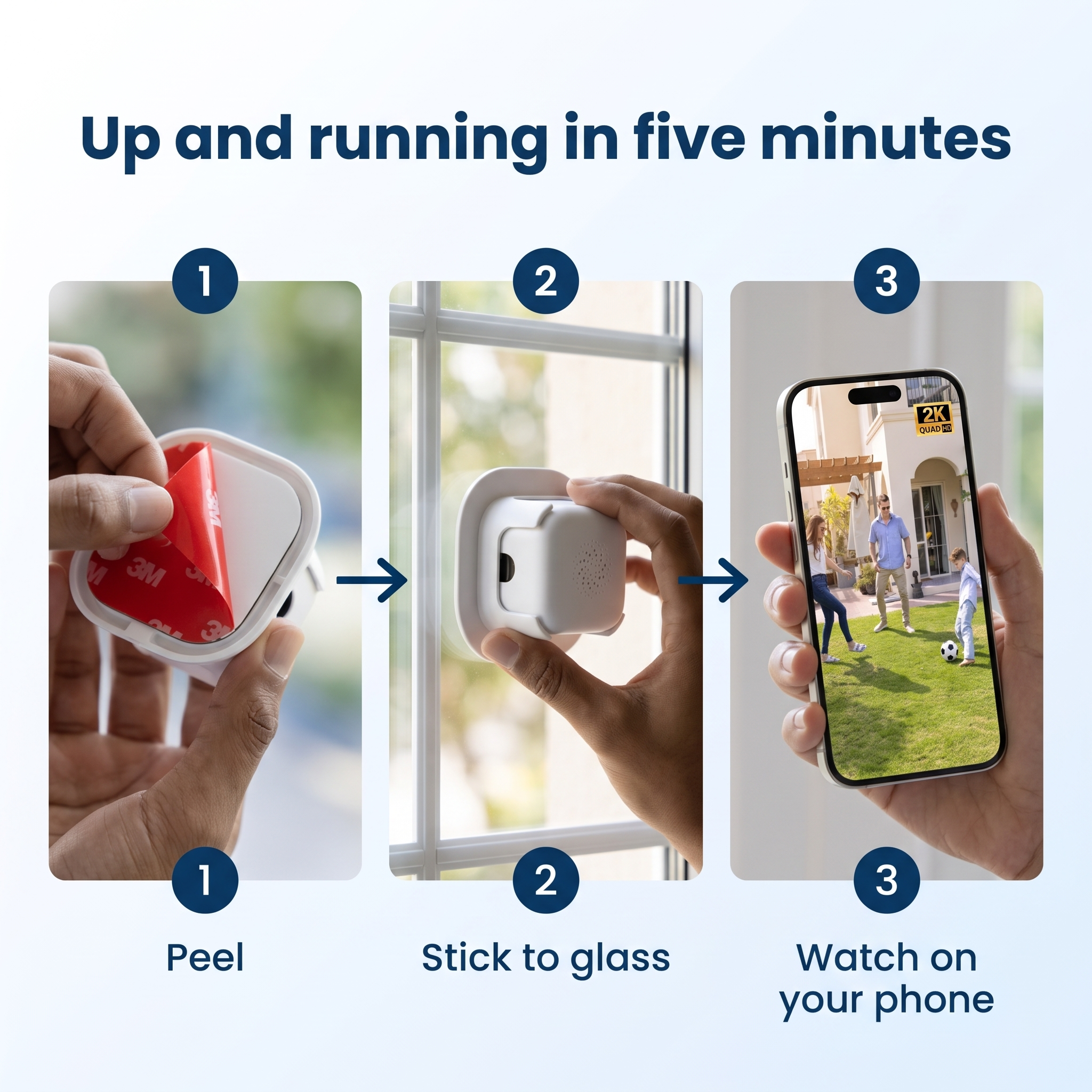 LookOut™ Indoor Window Security Camera — See Your Doorstep, No Subscription, No Drilling