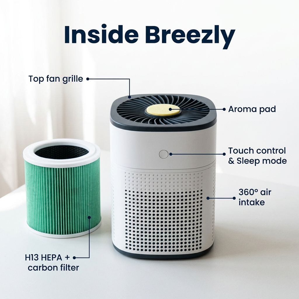 Breezly™ 3-Stage Air Purifier with Aroma | Novell Home
