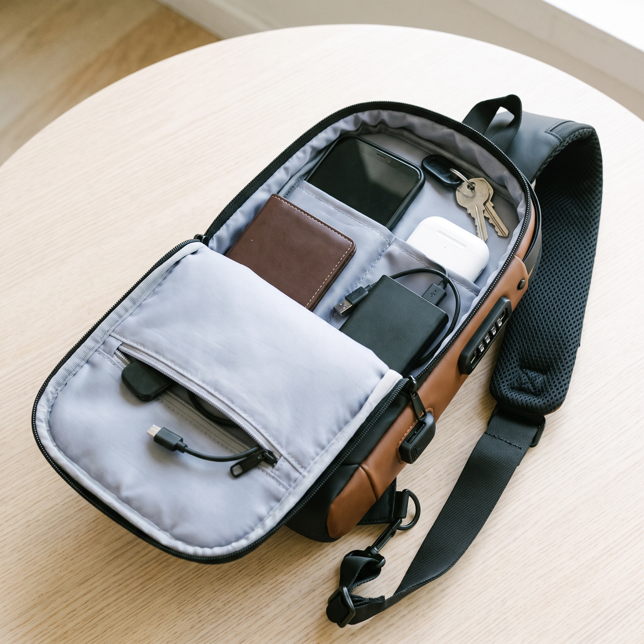Vaulty™ – Anti-Theft Crossbody Bag | Lockable Main Compartment | Hidden Zips