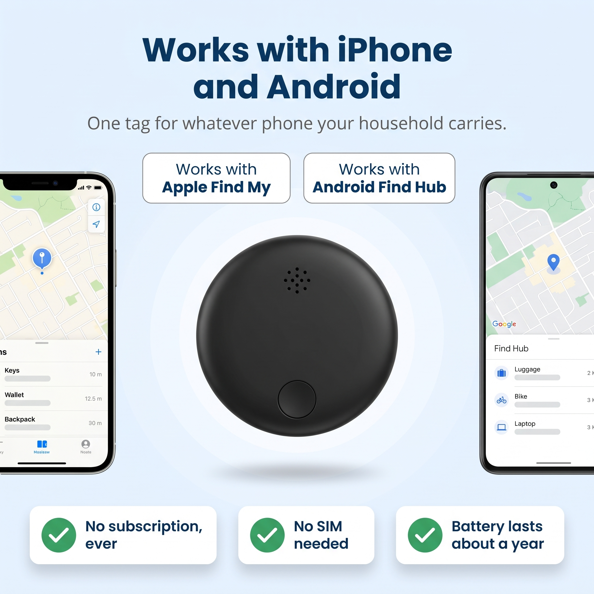 Findly™ – GPS Item Tracker | Works with iPhone & Android | No Subscription
