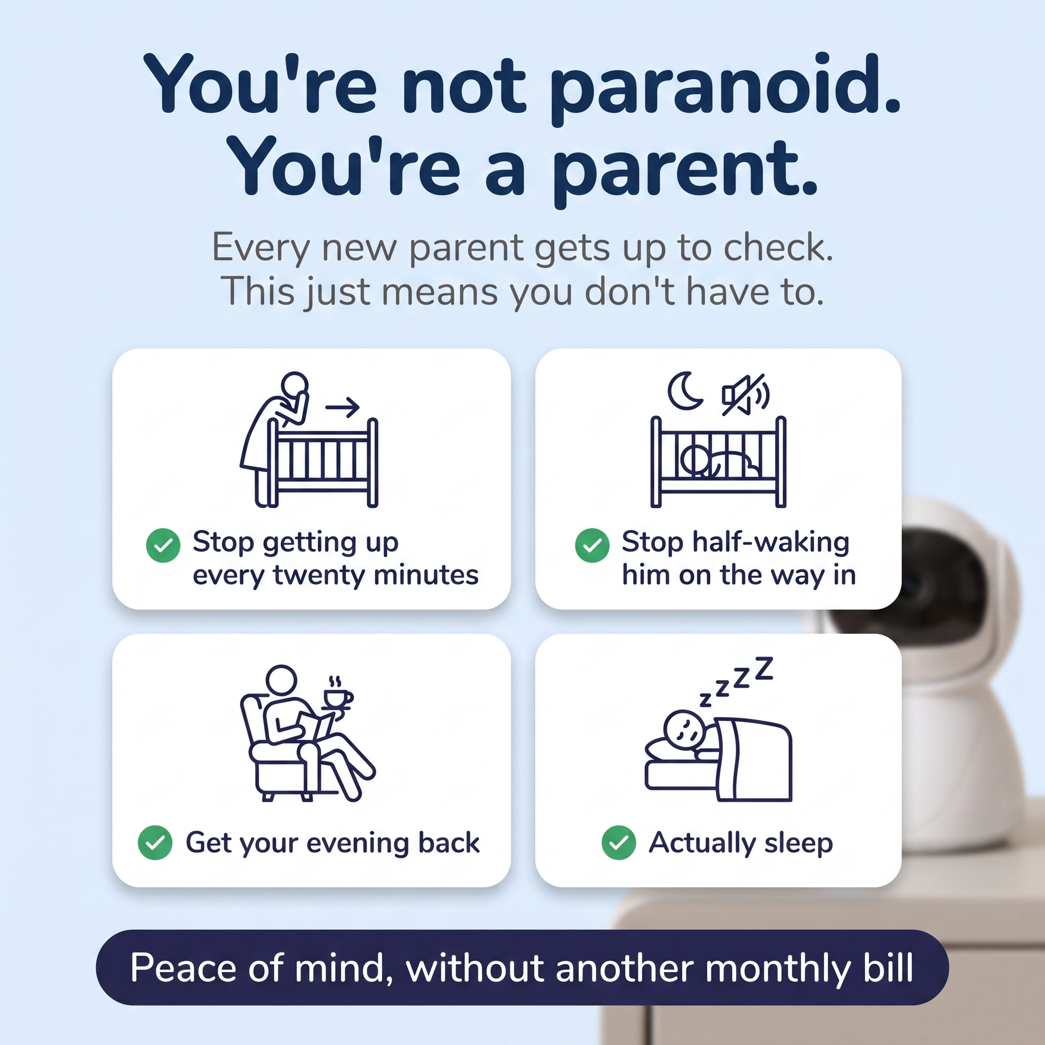 Nestly™ – 360° WiFi Baby Monitor | Local SD Storage, No Cloud, No Subscription
