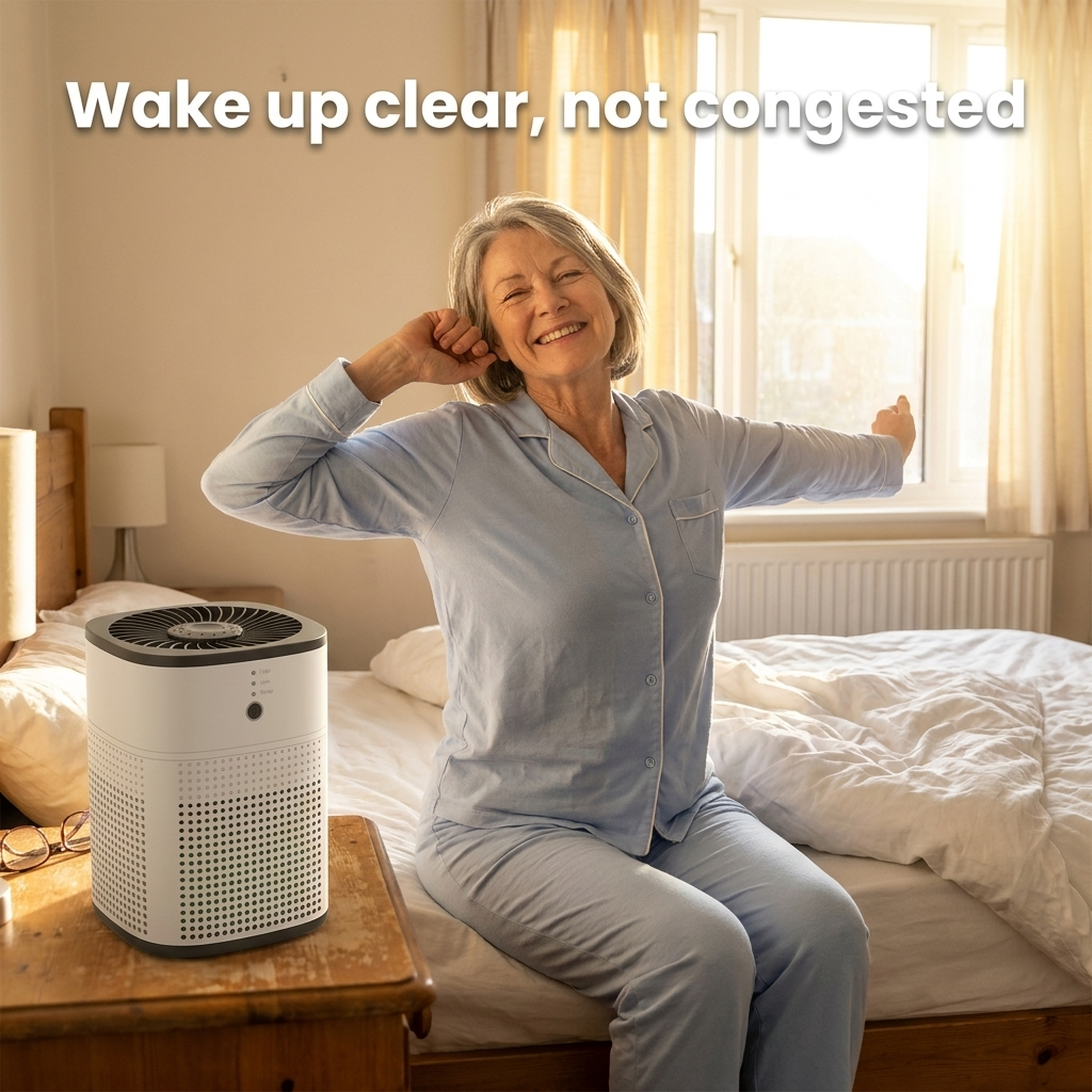 Wake up clear, not congested - morning bedroom with Breezly