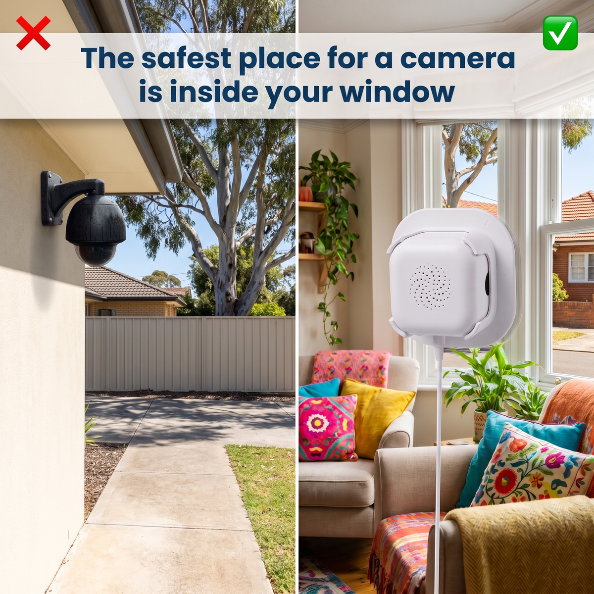 LookOut window security camera in an Australian home: no drilling, no subscription