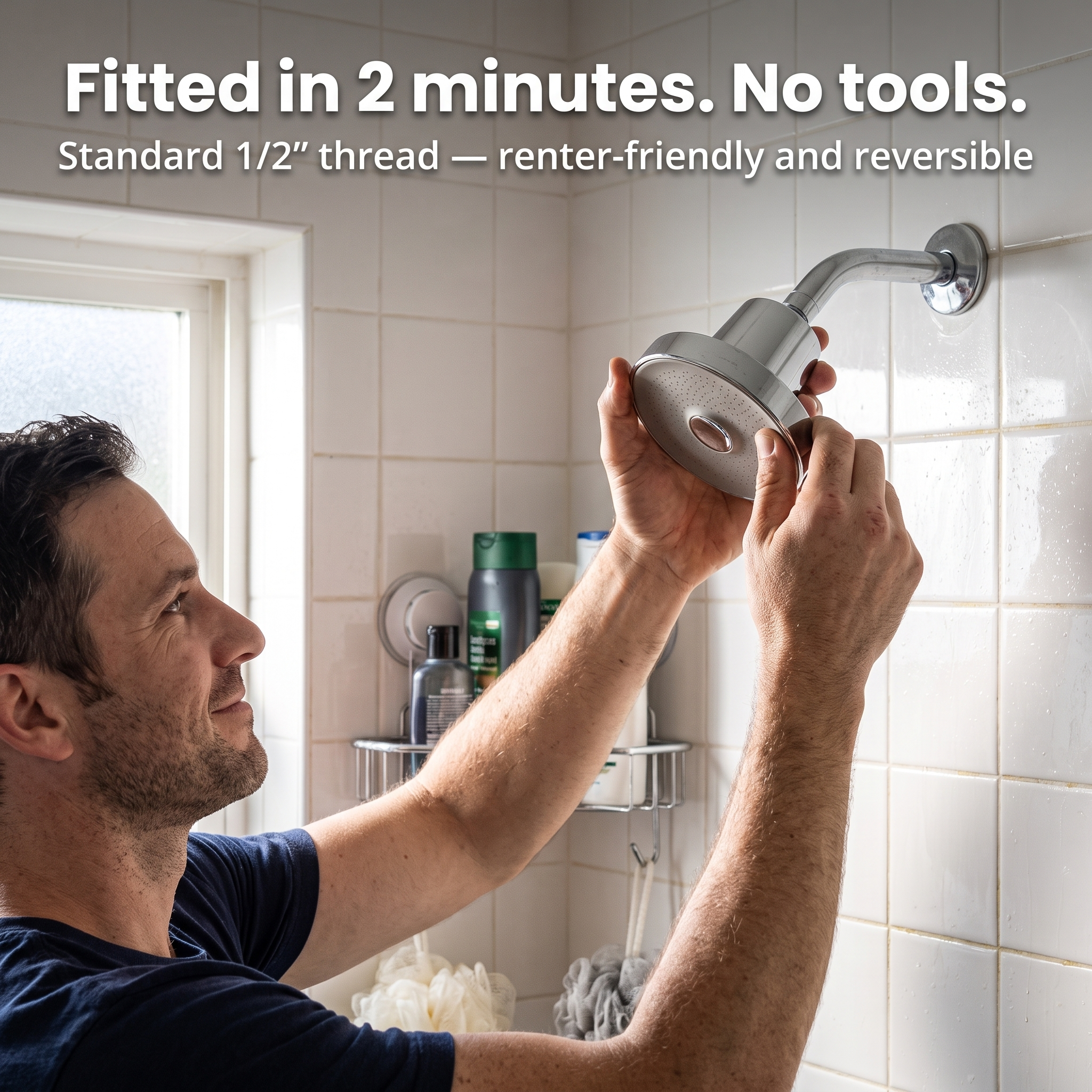 Fitted in 2 minutes, no tools — PureRain install