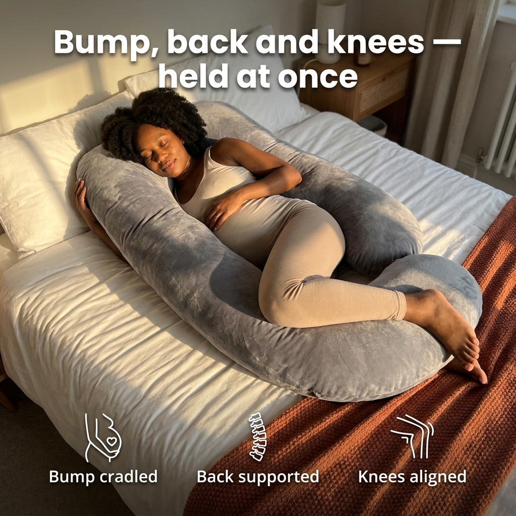 Snugly™ Pregnancy Pillow — The Cocoon That Turns Over With You