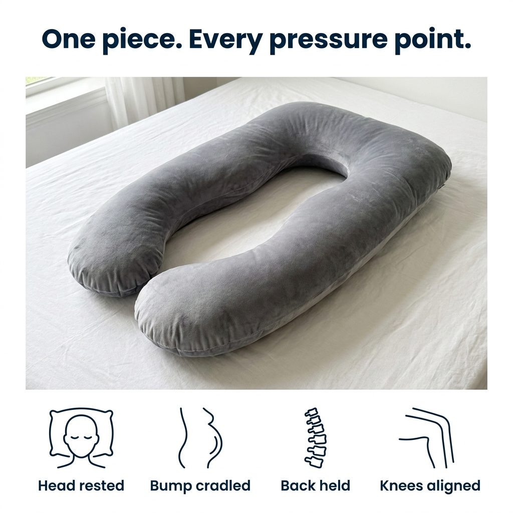Snugly™ Pregnancy Pillow — The Cocoon That Turns Over With You