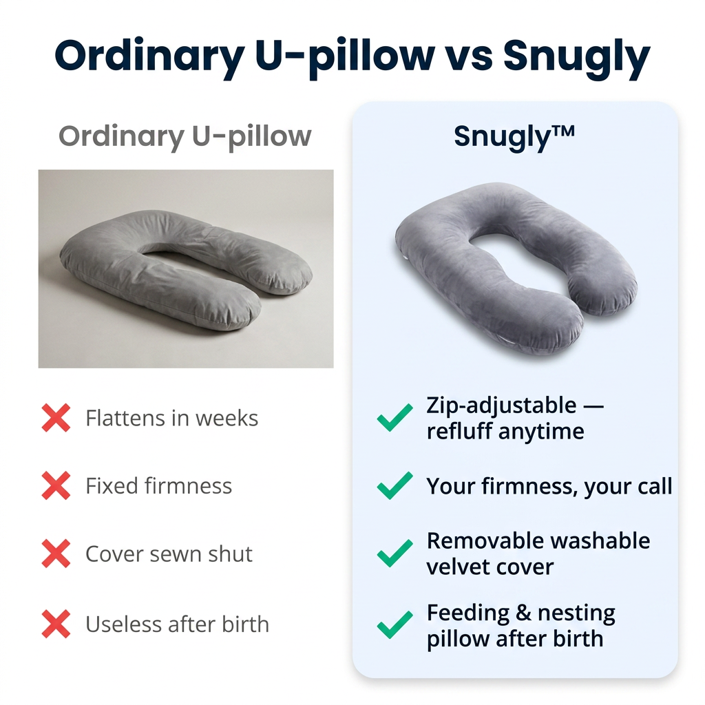 Snugly™ Pregnancy Pillow — The Cocoon That Turns Over With You