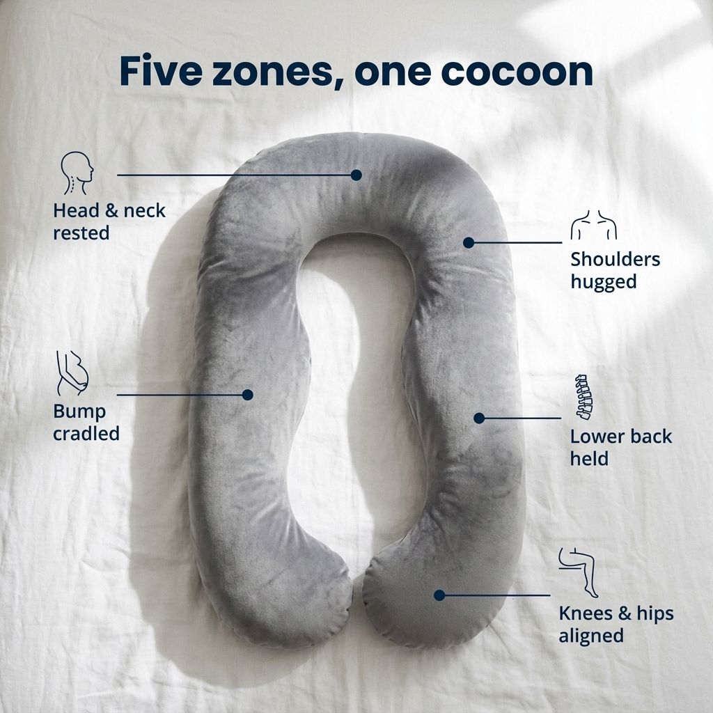 Snugly™ Pregnancy Pillow — The Cocoon That Turns Over With You