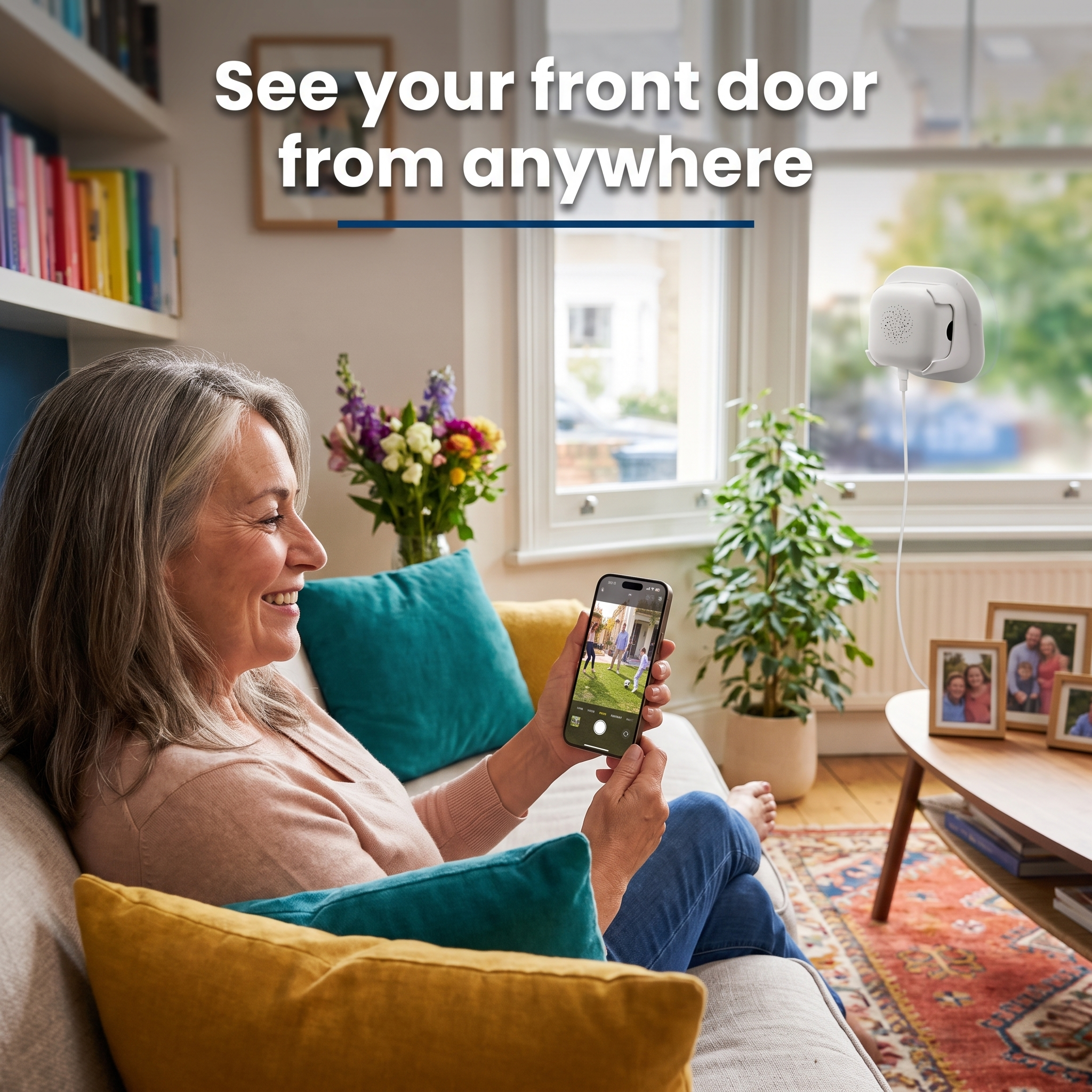 LookOut™ Indoor Window Security Camera — See Your Doorstep, No Subscription, No Drilling