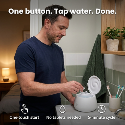 PurePod™ — Ultrasonic + UV Cleaner for Retainers, Aligners & Night Guards