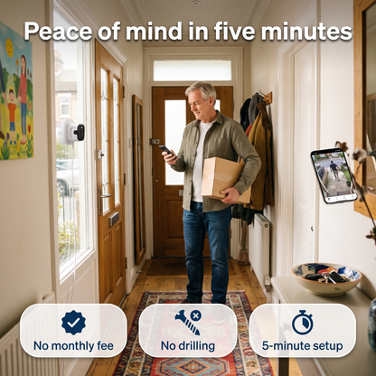 LookOut™ Indoor Window Security Camera — See Your Doorstep, No Subscription, No Drilling