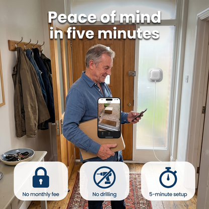 LookOut™ Indoor Window Security Camera — See Your Doorstep, No Subscription, No Drilling