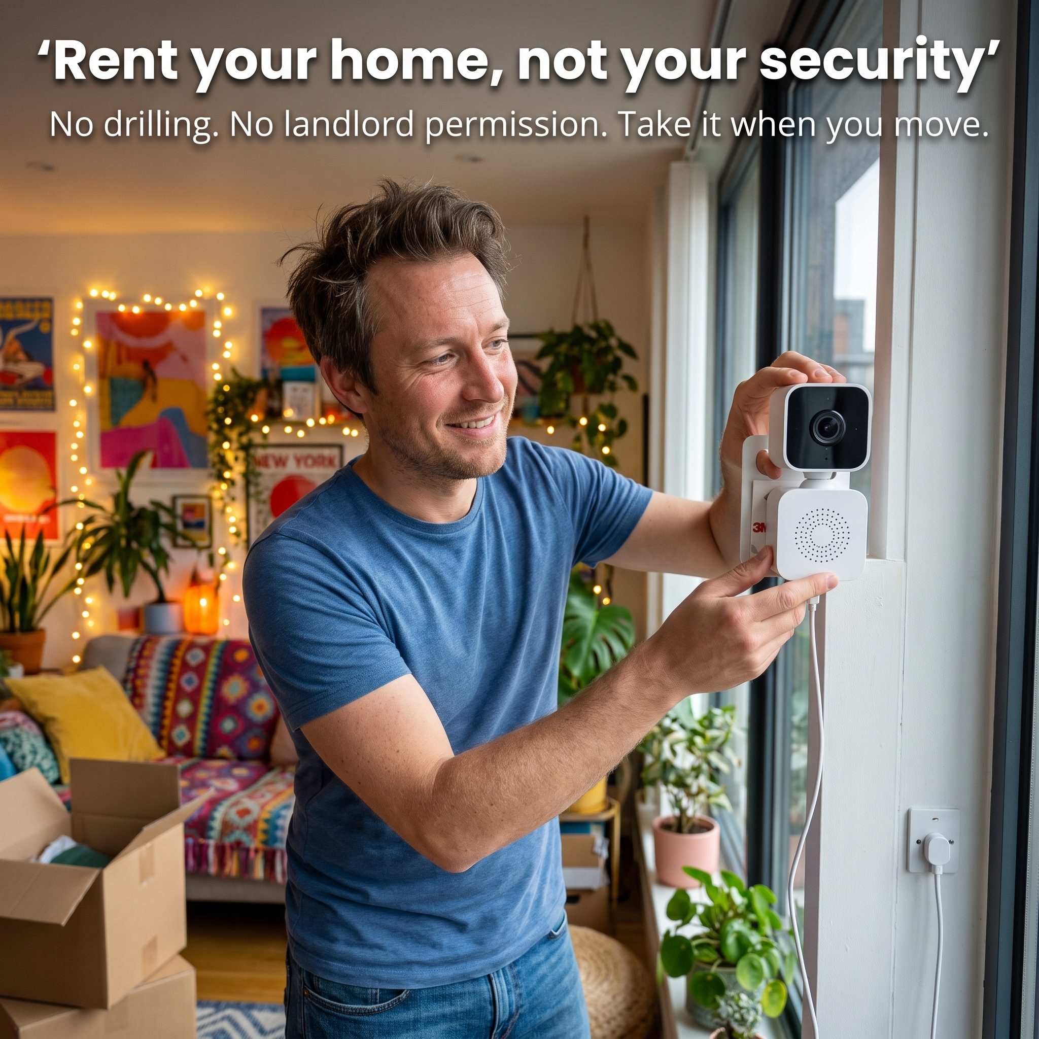 LookOut™ Indoor Window Security Camera — See Your Doorstep, No Subscription, No Drilling