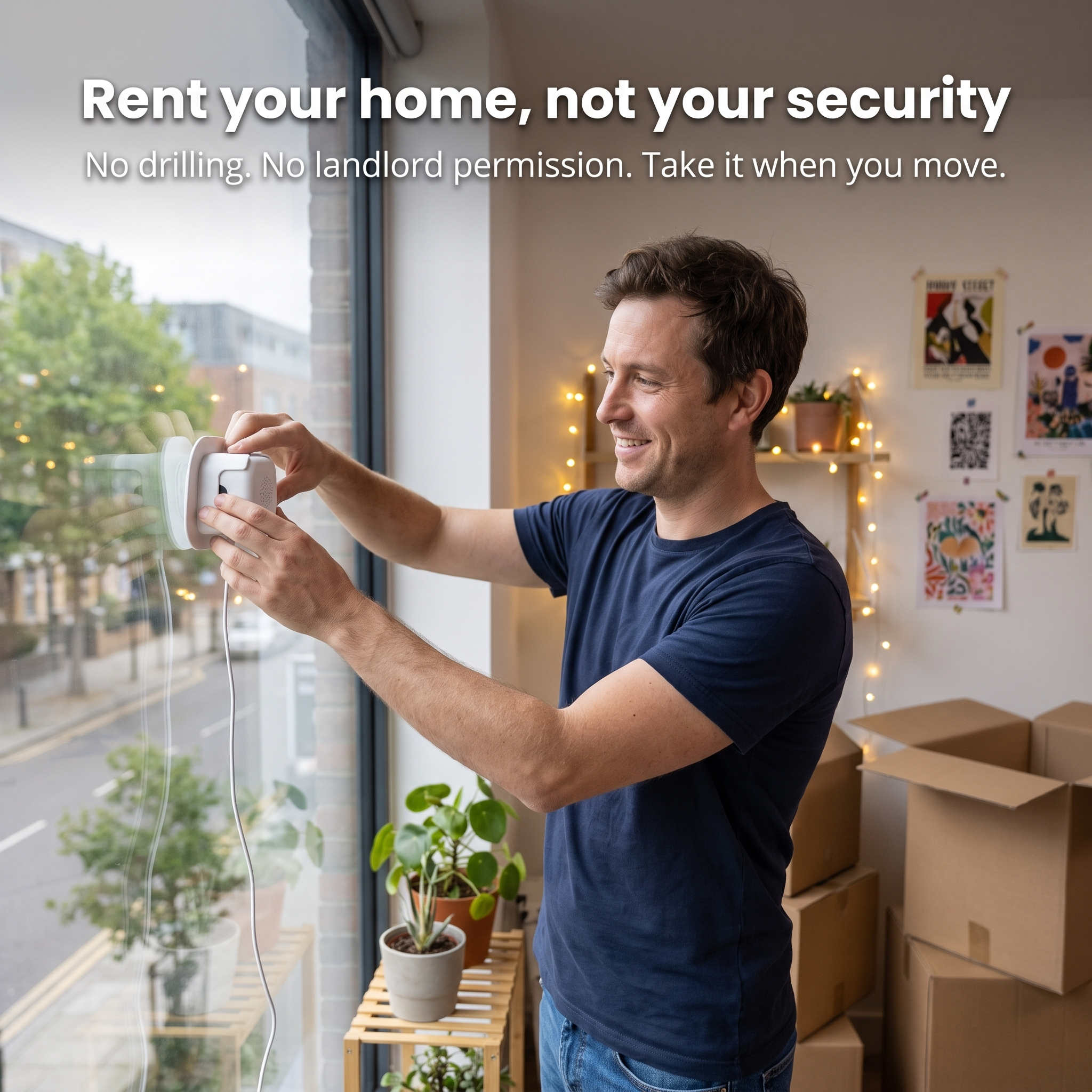 LookOut™ Indoor Window Security Camera — See Your Doorstep, No Subscription, No Drilling