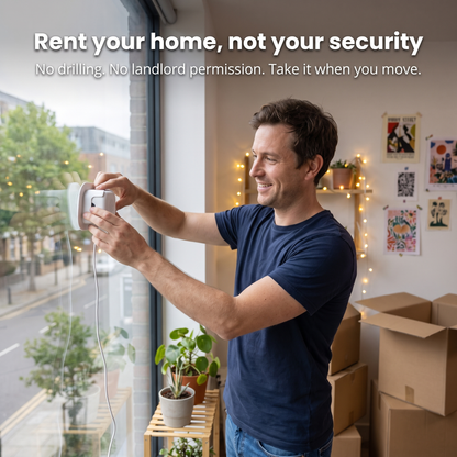 LookOut™ Indoor Window Security Camera — See Your Doorstep, No Subscription, No Drilling
