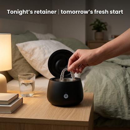 PurePod™ — Ultrasonic + UV Cleaner for Retainers, Aligners & Night Guards