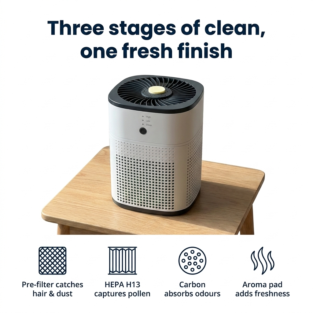 Breezly™ 3-Stage Air Purifier with Aroma | Novell Home