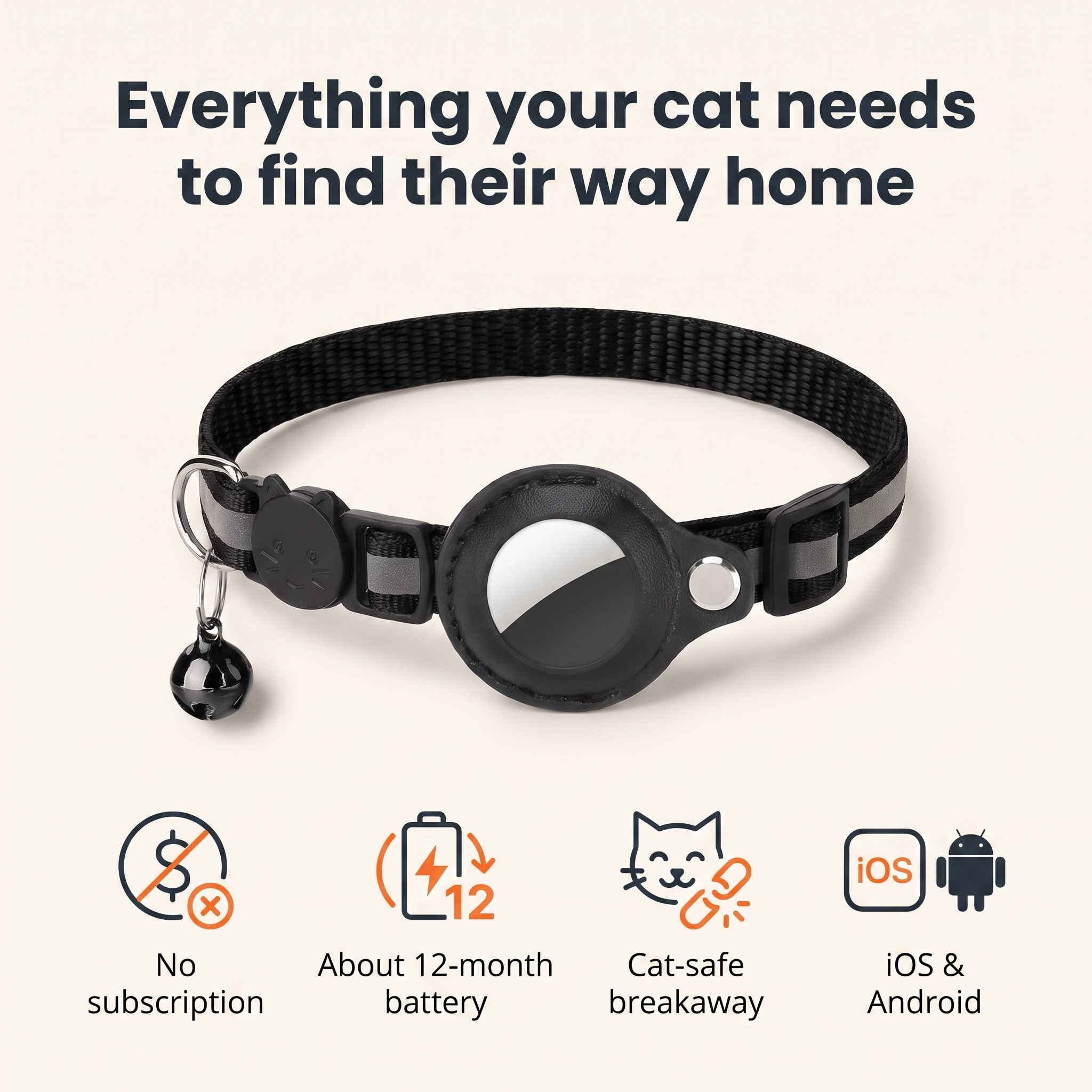 Purrspot™ GPS Cat Collar — No Subscription, No Nightly Charging
