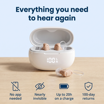 SoundEase™ Invisible Rechargeable Sound Amplifier — No App, No Appointment, No £3,000