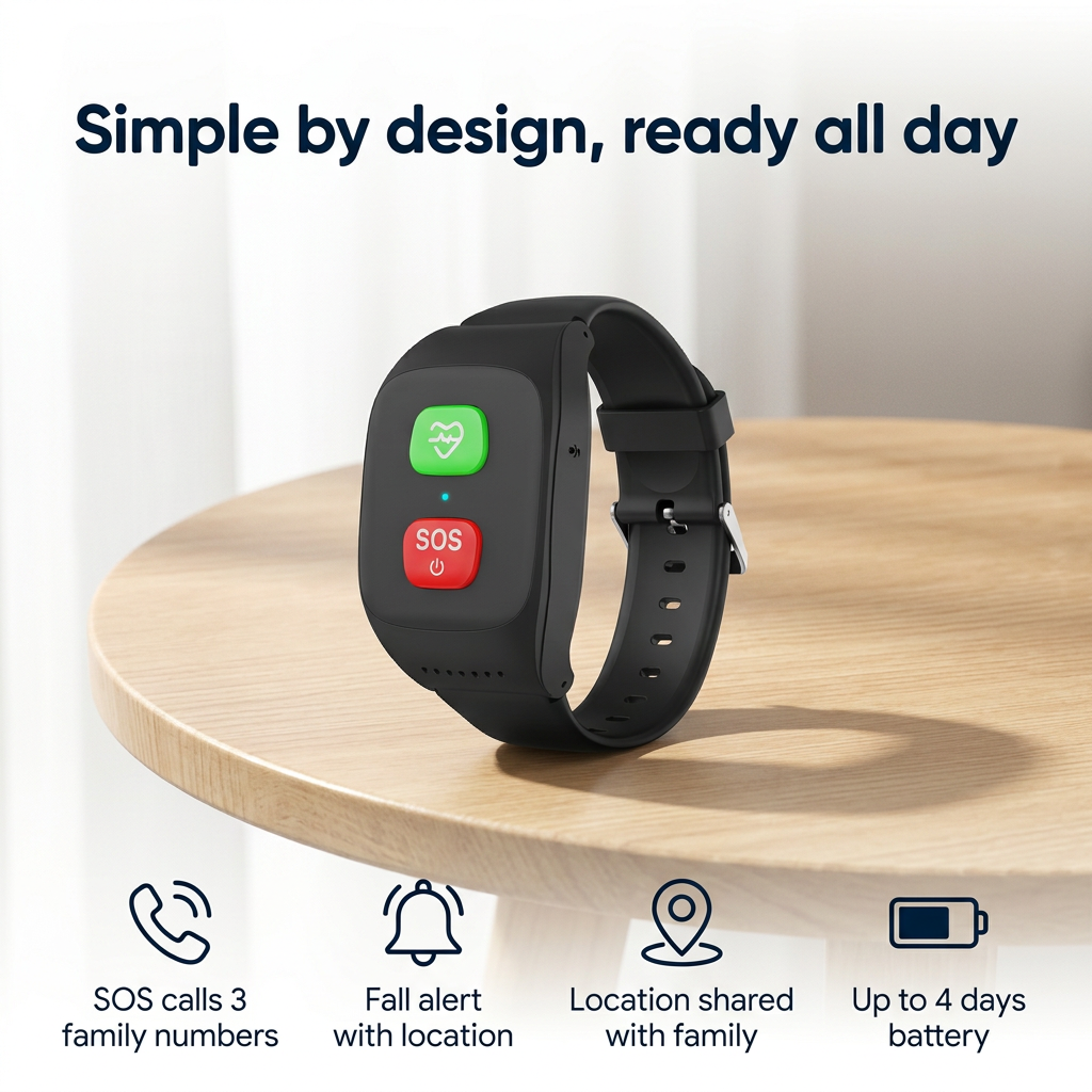 Kinspot™ — SOS Watch That Calls Your Family, No Subscription