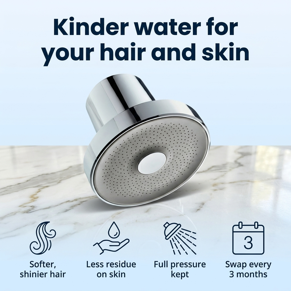 PureRain™ — 6" Filtered Rainfall Shower Head for Hard Water