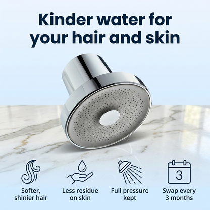 PureRain™ — 6" Filtered Rainfall Shower Head for Hard Water