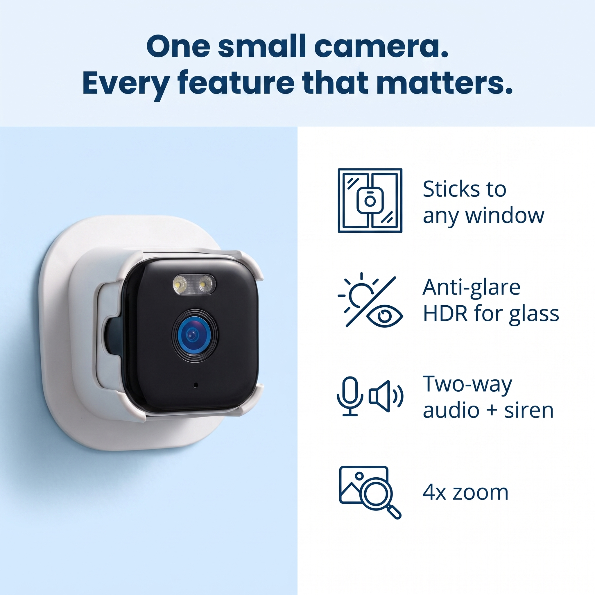 LookOut™ Indoor Window Security Camera — See Your Doorstep, No Subscription, No Drilling