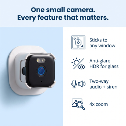 LookOut™ Indoor Window Security Camera — See Your Doorstep, No Subscription, No Drilling