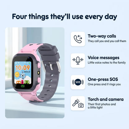 Buzzly™ Kids' Calling Watch — Their First Watch, Your Number In It. No Subscription