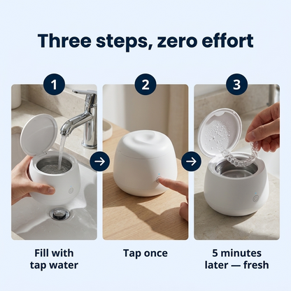 PurePod™ — Ultrasonic + UV Cleaner for Retainers, Aligners & Night Guards