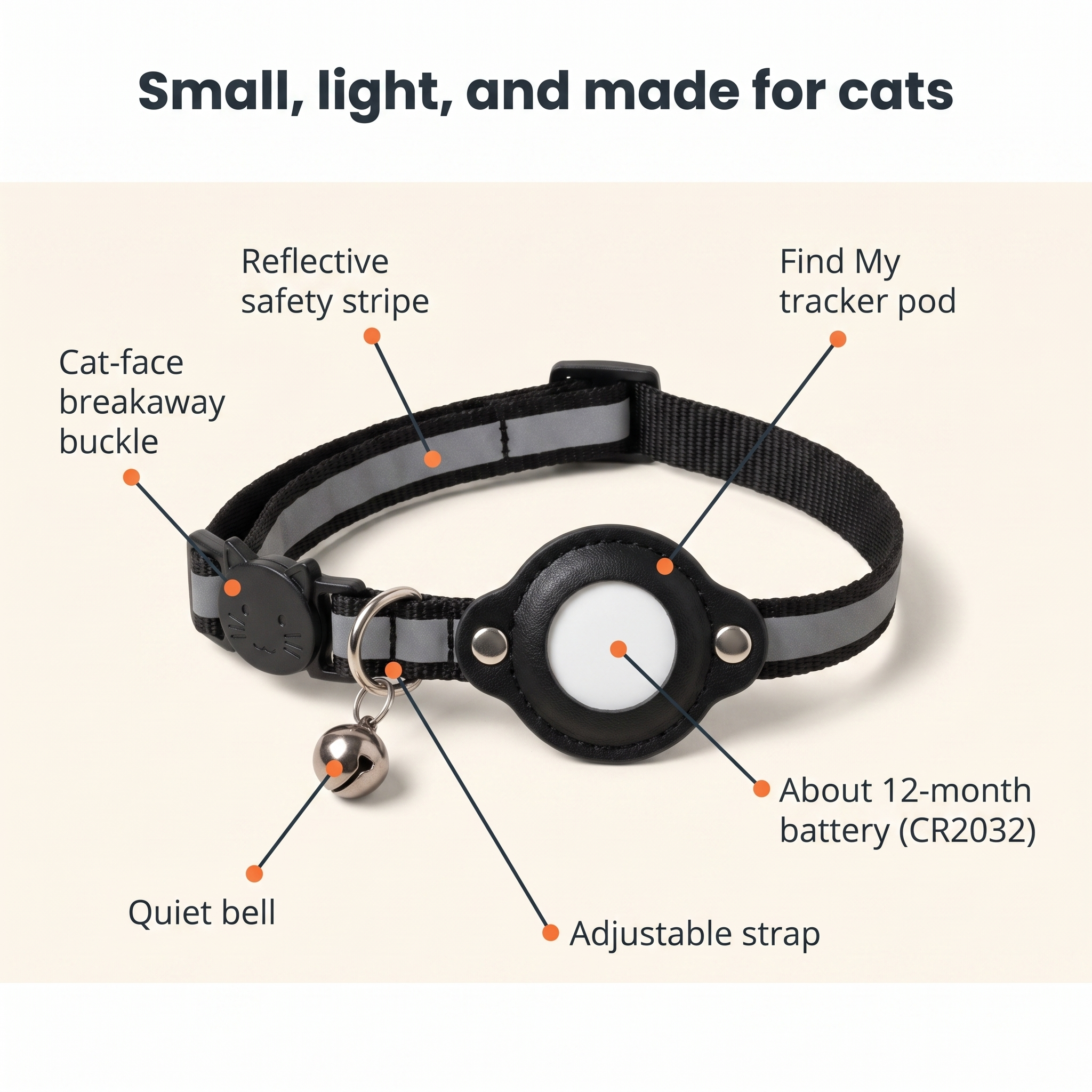 Purrspot™ GPS Cat Collar — No Subscription, No Nightly Charging