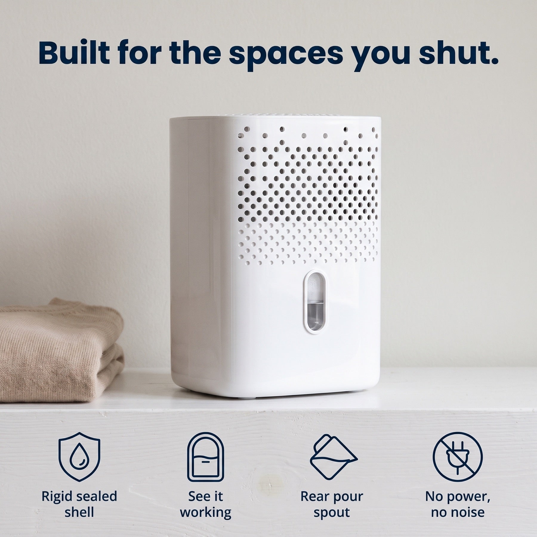 Absorbly moisture absorber packshot with four key features