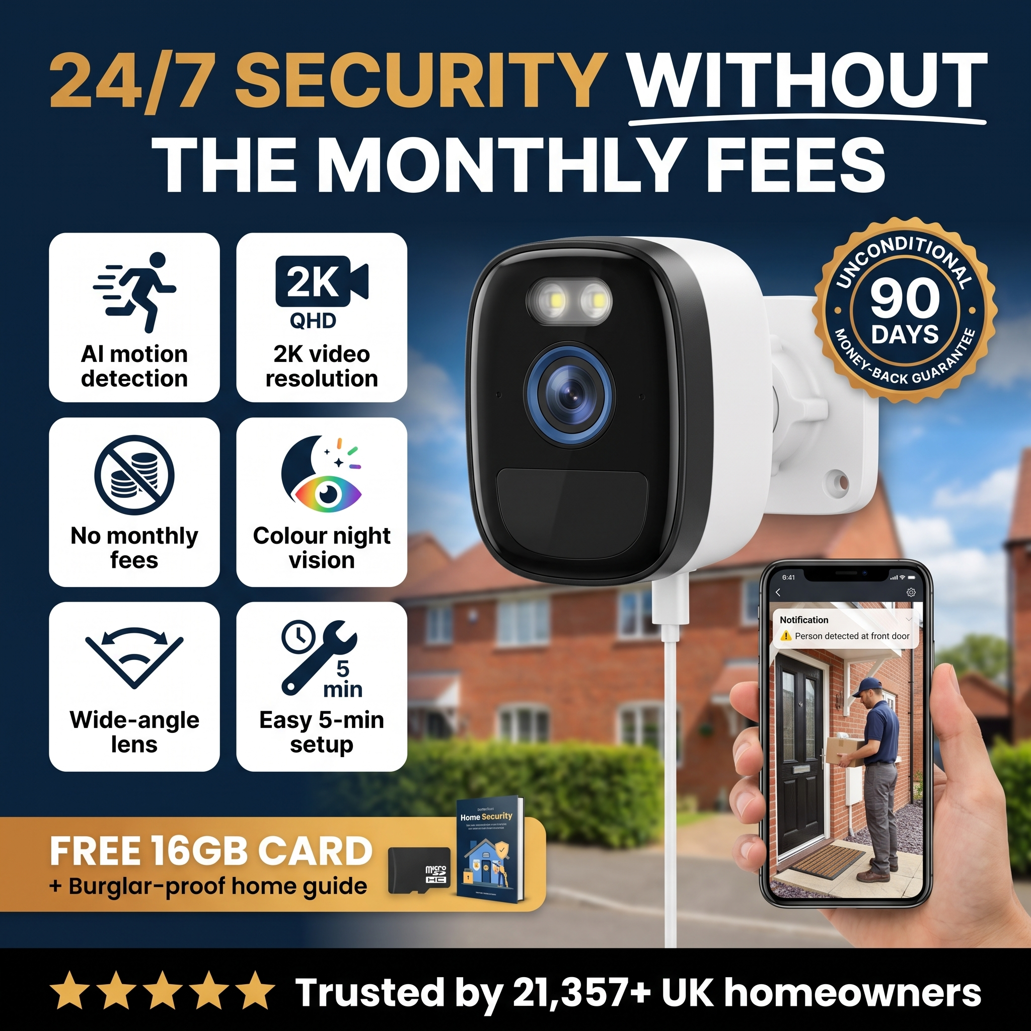 LookOut™ Indoor Window Security Camera — See Your Doorstep, No Subscription, No Drilling
