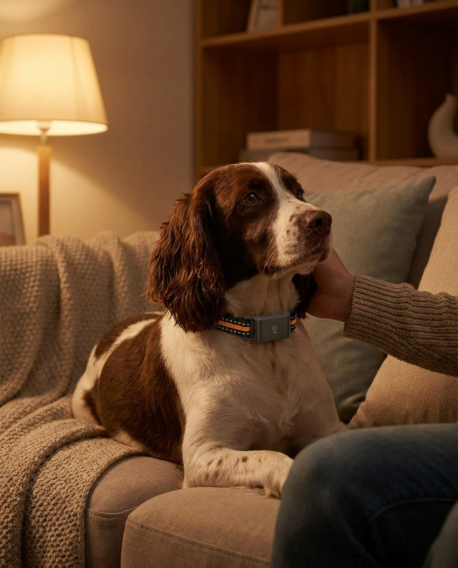 Barkspot: owner and dog relaxed at home (v2)