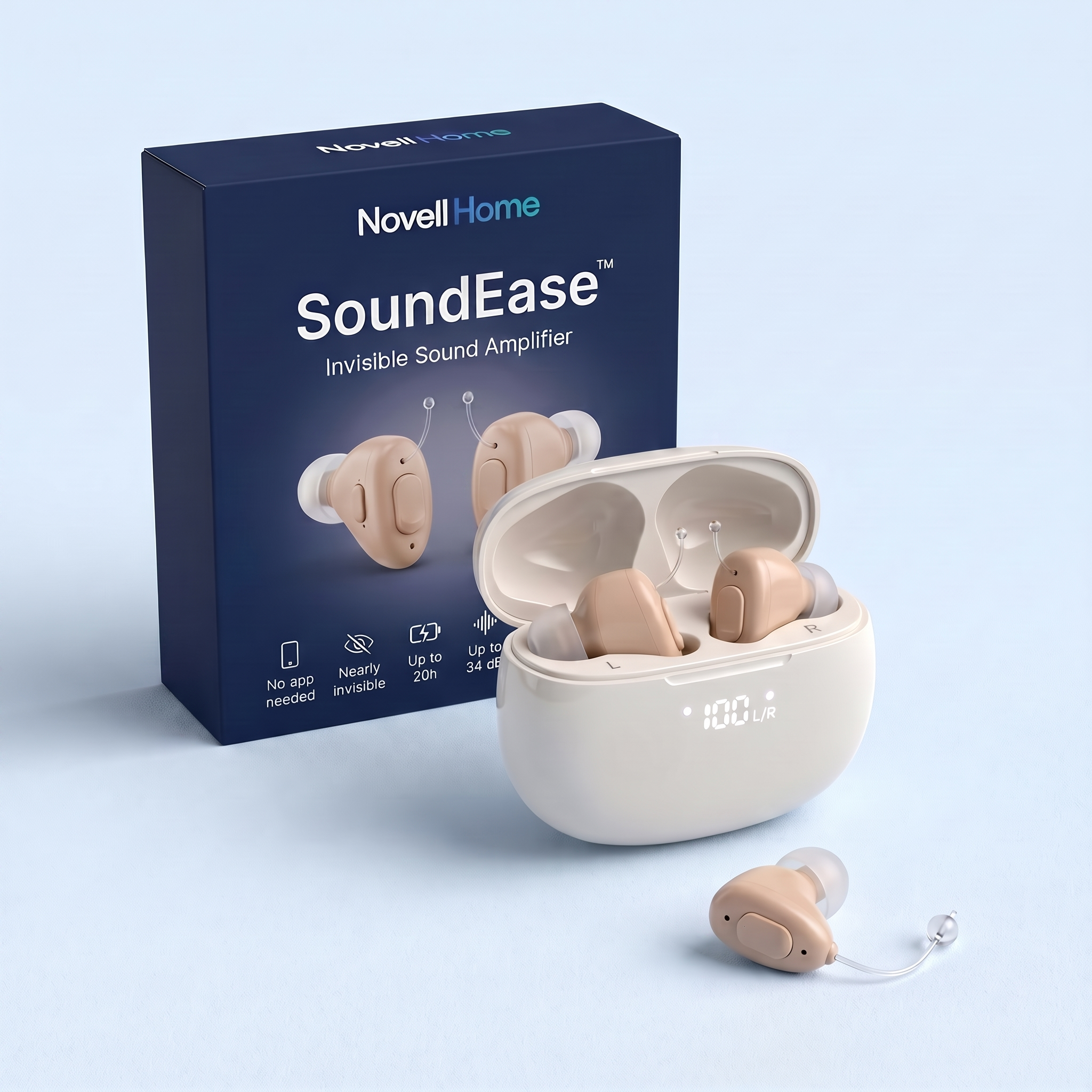 SoundEase™ Invisible Rechargeable Sound Amplifier — No App, No Appointment, No £3,000