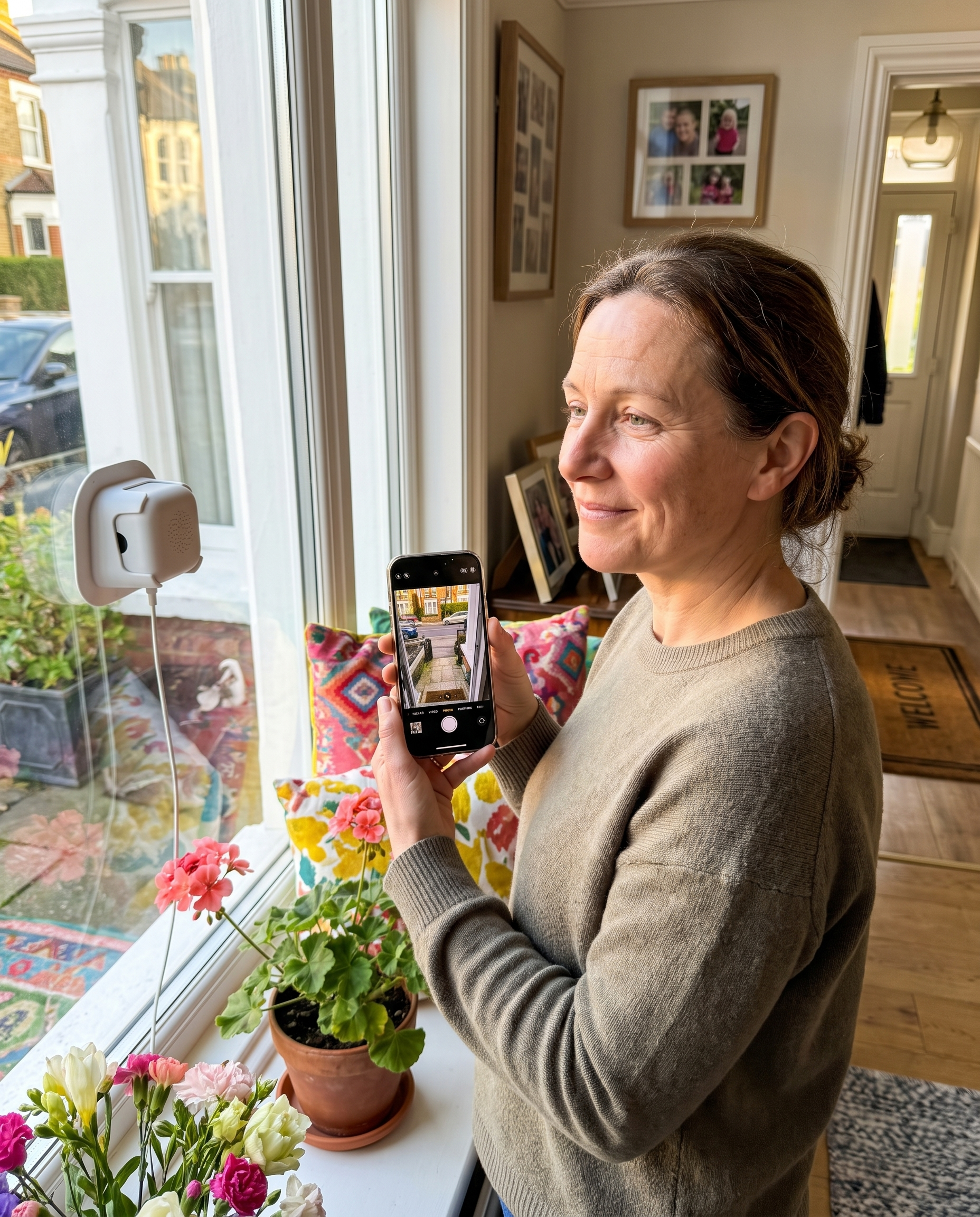 LookOut™ Indoor Window Security Camera — See Your Doorstep, No Subscription, No Drilling