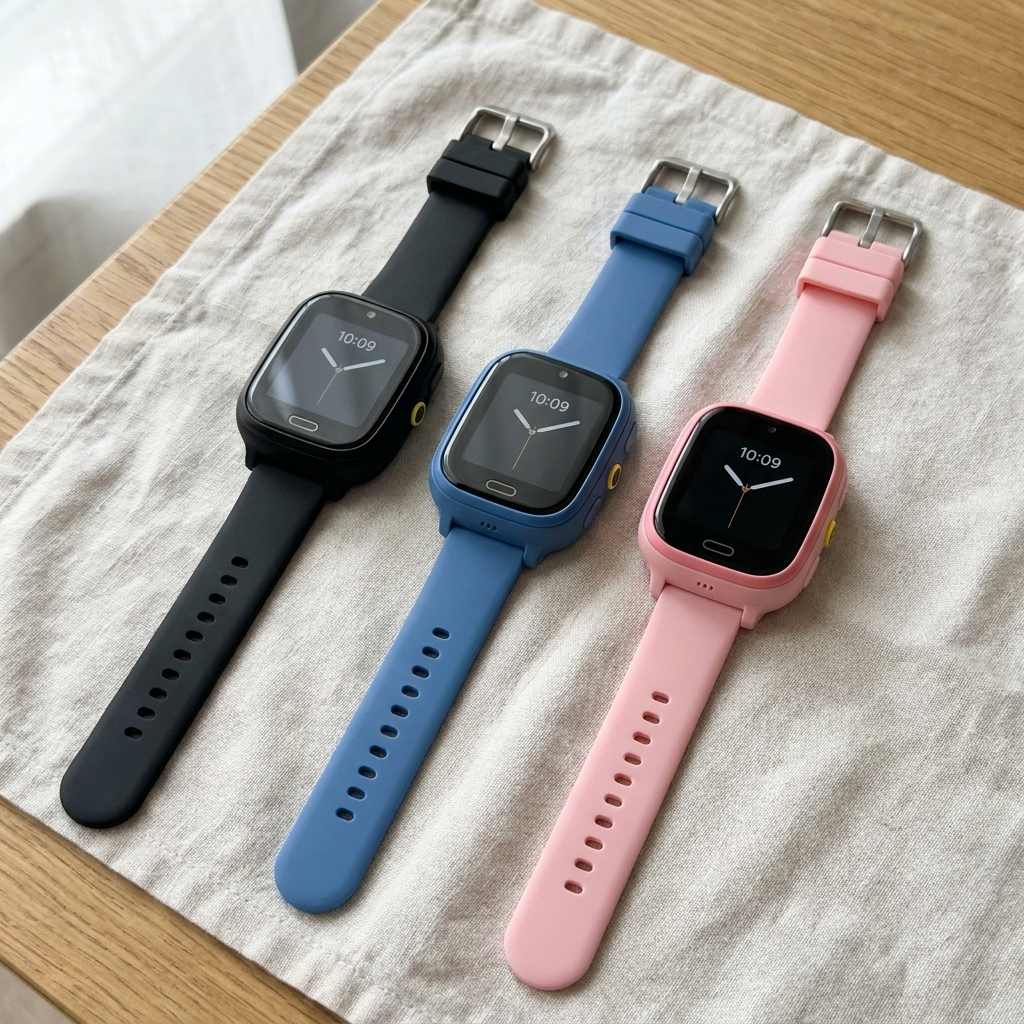 Kidspot in black, blue and pink