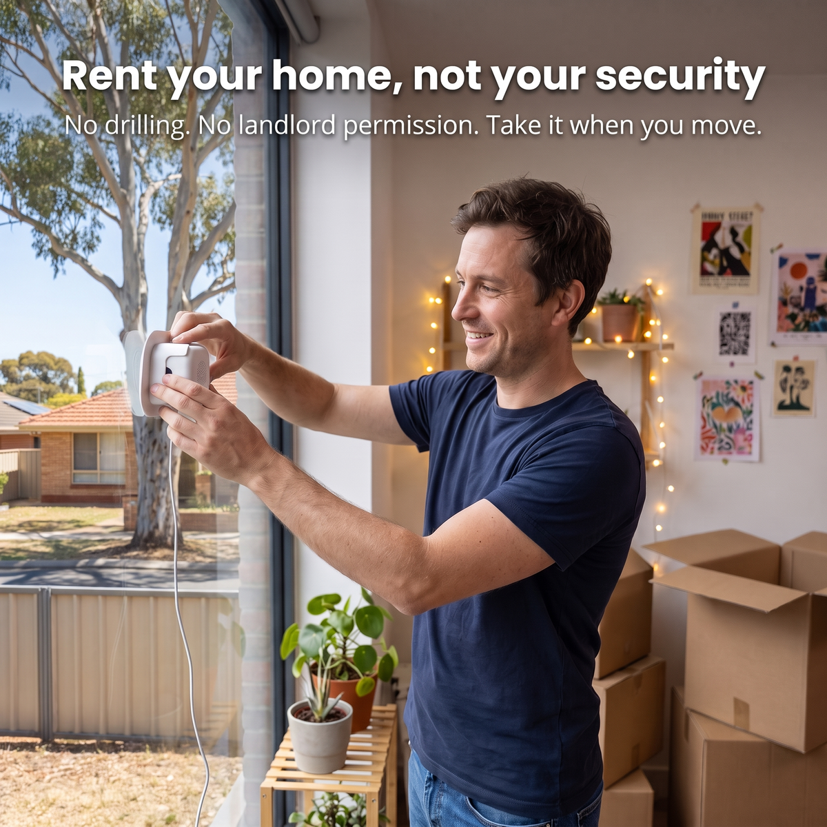 LookOut window security camera in an Australian home: no drilling, no subscription