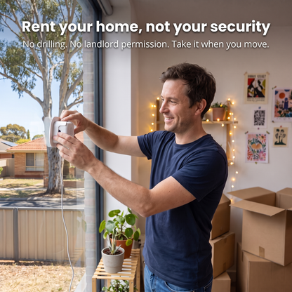 LookOut window security camera in an Australian home: no drilling, no subscription