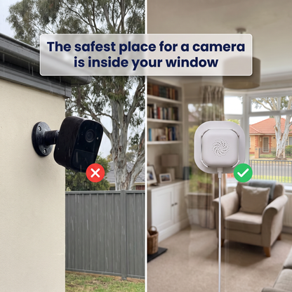 LookOut window security camera in an Australian home: no drilling, no subscription