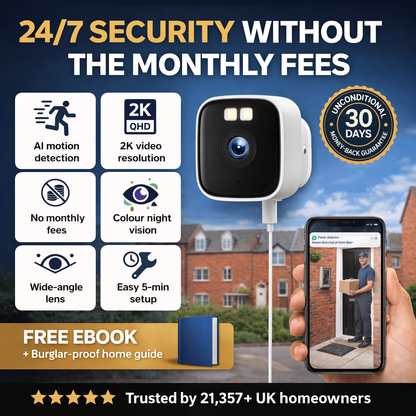 LookOut window security camera: 24/7 security without monthly fees, 30-day money-back guarantee