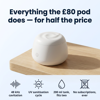 PurePod infographic — everything the £80 pod does for half the price