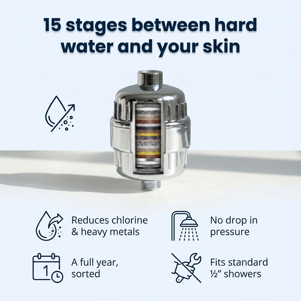15 stages between hard water and your skin