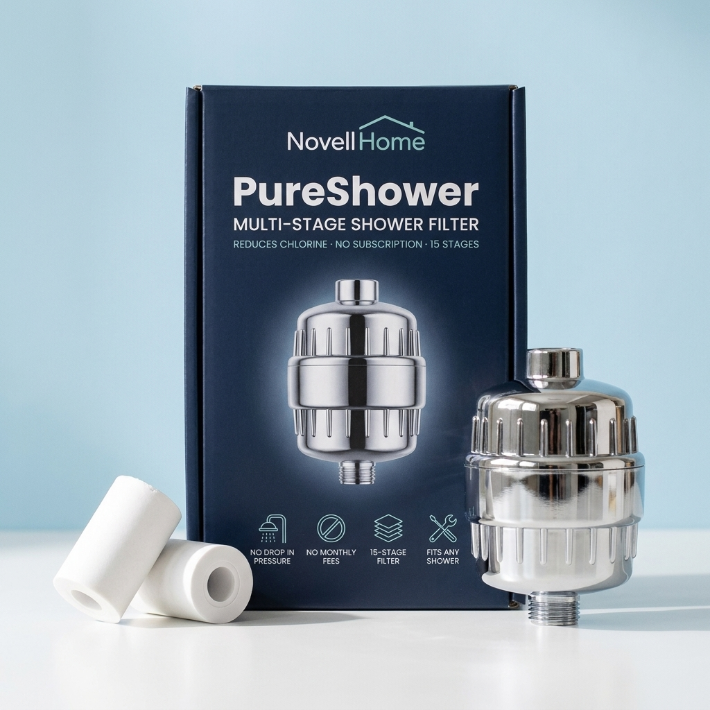 PureShower Full Year Kit — navy box, filter and cartridges
