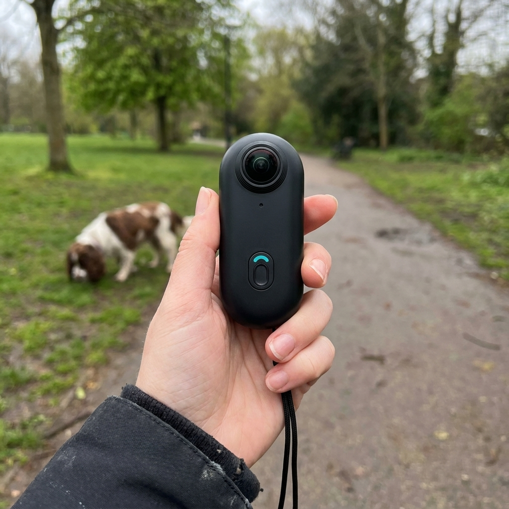 Snaply held in hand before a dog walk
