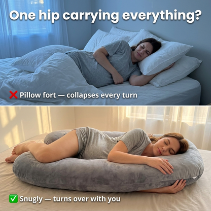 Snugly™ Pregnancy Pillow — The Cocoon That Turns Over With You